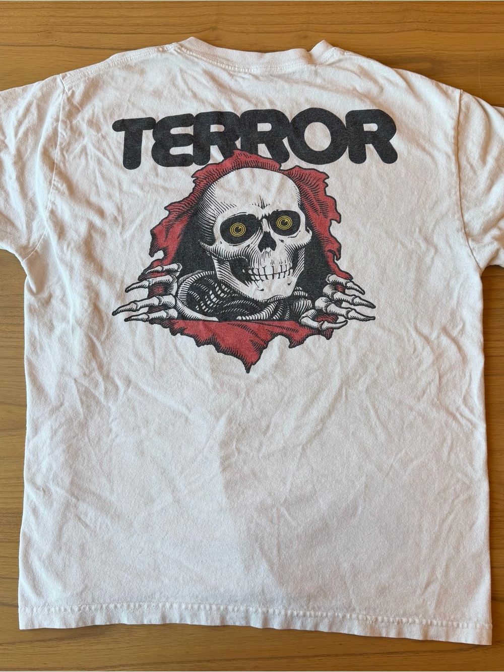 Terror Band White Size L T-Shirt Powell Peralta Bones Brigade 'Ripper' Skeleton